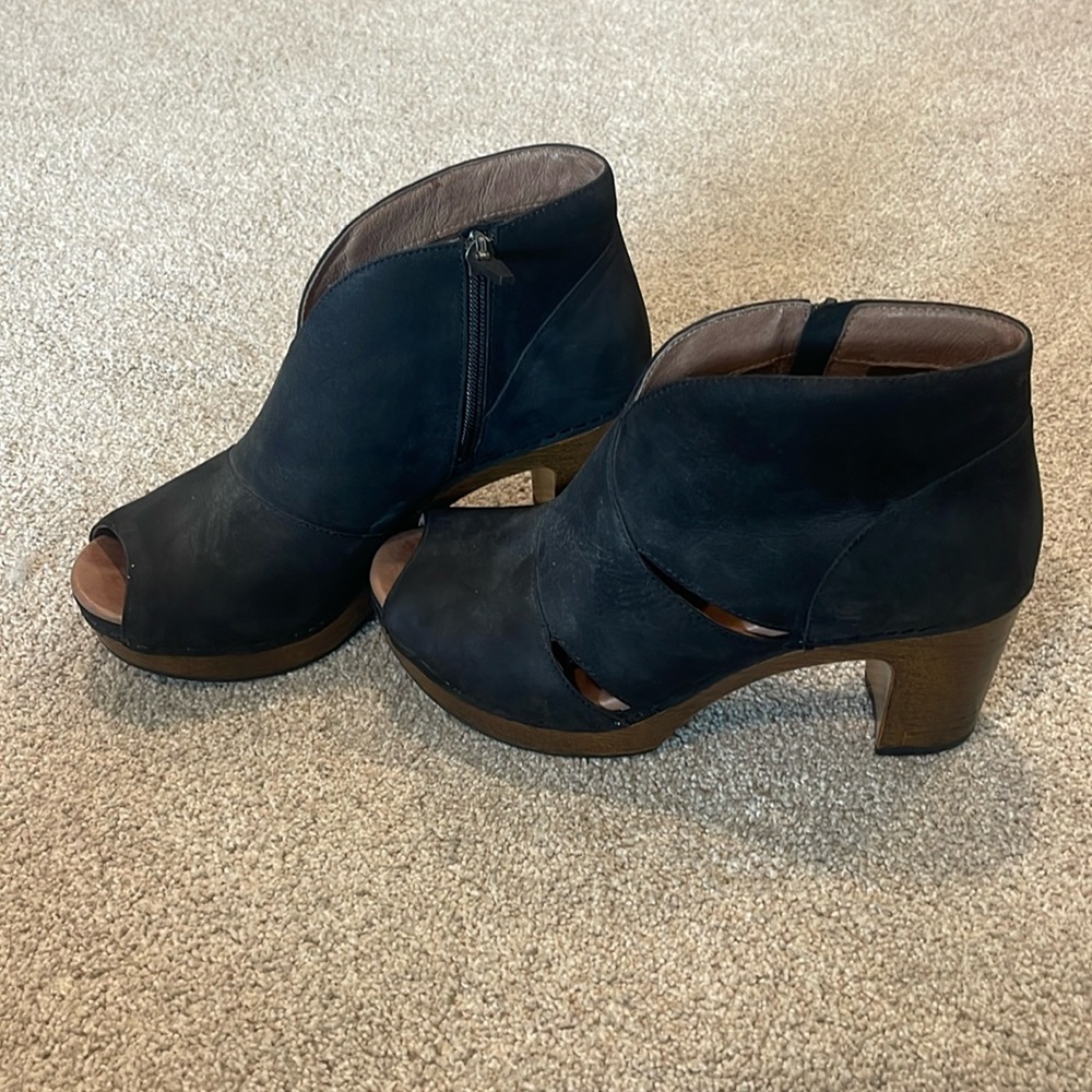 Dansko Open Toe Booties Black size 38